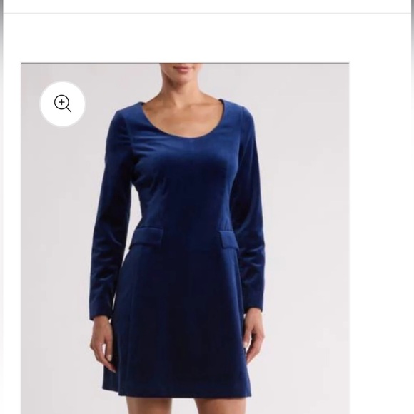 Theory Velvet Long Sleeve Dress DARK COBALT Size 4